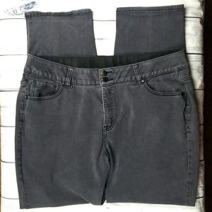 LANE BRYANT GREY WASHED SKINNY JEANS 22R